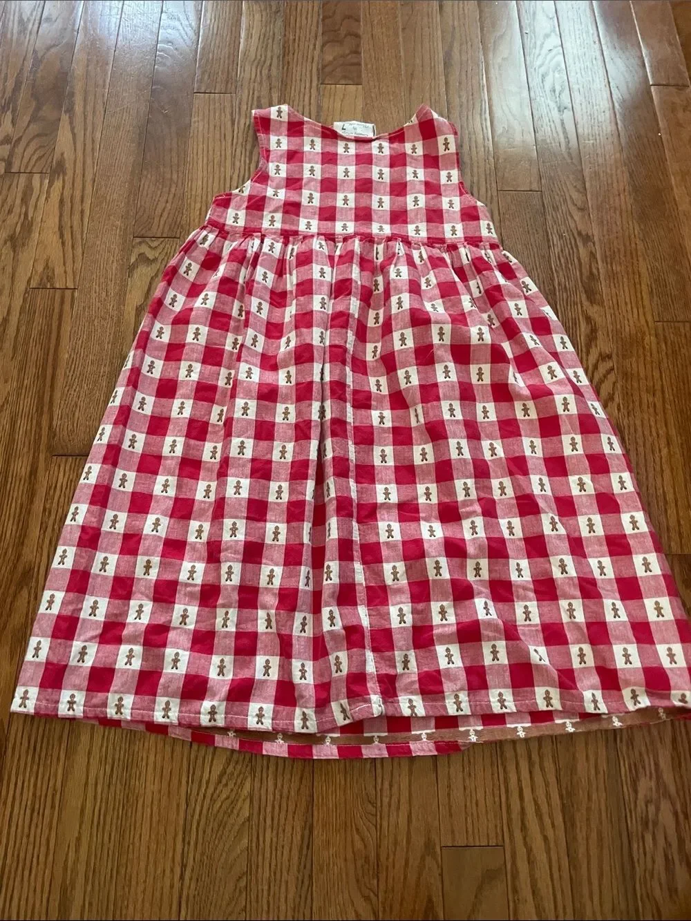 Country Ragz By Vernie Merritt Red White Gingham Gingerbread Man Dress Girl Sz 7